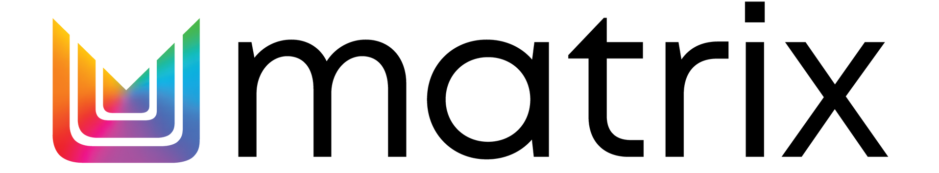 Matrix logo with a colorful, layered graphic and the word 