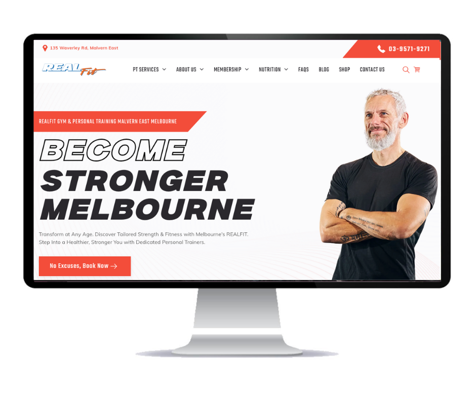 RealFit a personal training website built and designed by Social Space