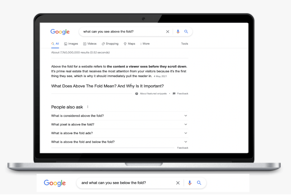 What you can see above the fold for better UX