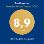 Slow Suites Augusto ha recibido el distintivo Booking.com Traveller Review Award 2020 con una puntuación de 8,9.