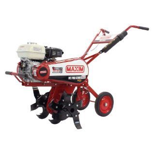 A red and white machine with the word maxim on it