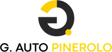 Logo G. Auto Pinerolo con icona circolare nera e gialla e testo