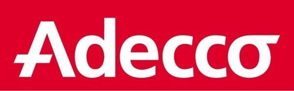 Adecco est écrit en blanc sur fond rouge