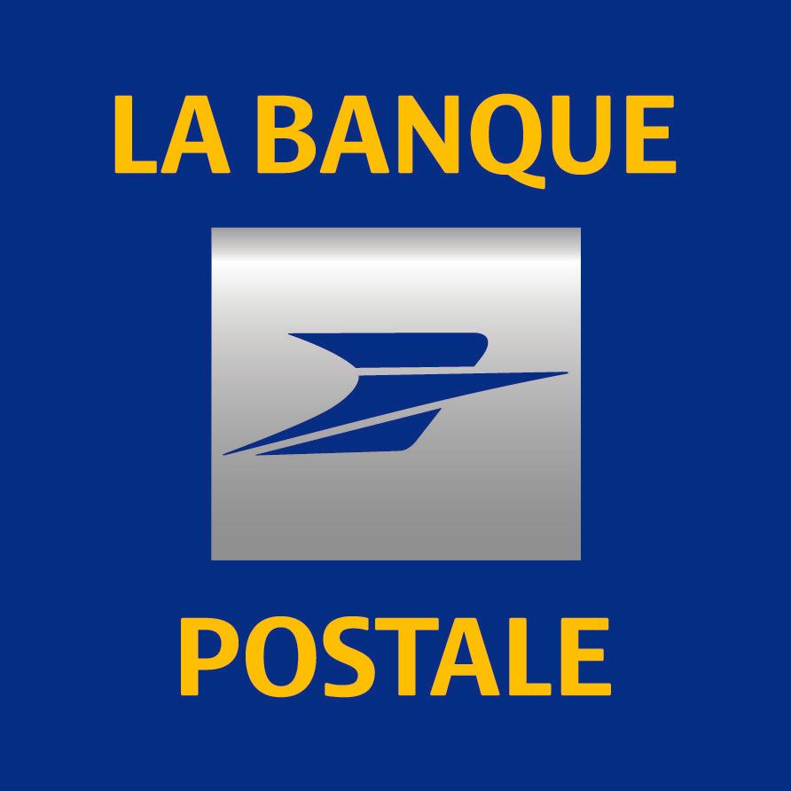 Logo de la banque postale sur fond bleu