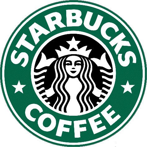Un logo de café Starbucks avec une femme portant une couronne