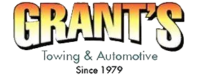 The logo for grant 's towing and automotive since 1979