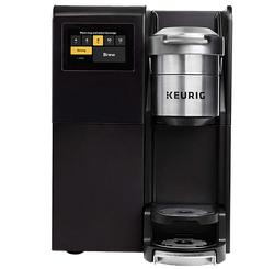 Keurig 2500
The Keurig® K-2500® Coffee Maker, the latest innovation from Keurig®.
The coffee maker blends intuitive technology with clean lines and modern design, delivering an unmatched range of beloved brands of coffee, cocoa, and tea, all at the touch of a screen. This flexible brewer can be plumbed directly to a water line or use the included 110 oz. water reservoir. 
The K-2500® Coffee Maker is fully featured for effortless beverage customization, including 5 cup sizes (4, 6, 8, 10, and 12 oz.), and a STRONG button that increases the strength and bold taste of your coffee’s flavor.