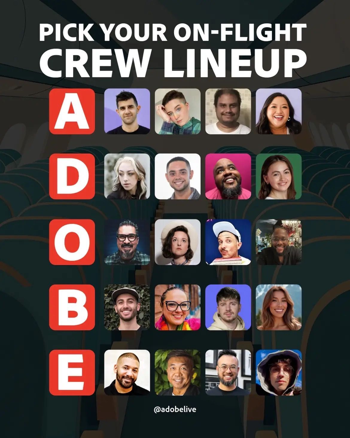 Adobe Live Flight Crew Line up.