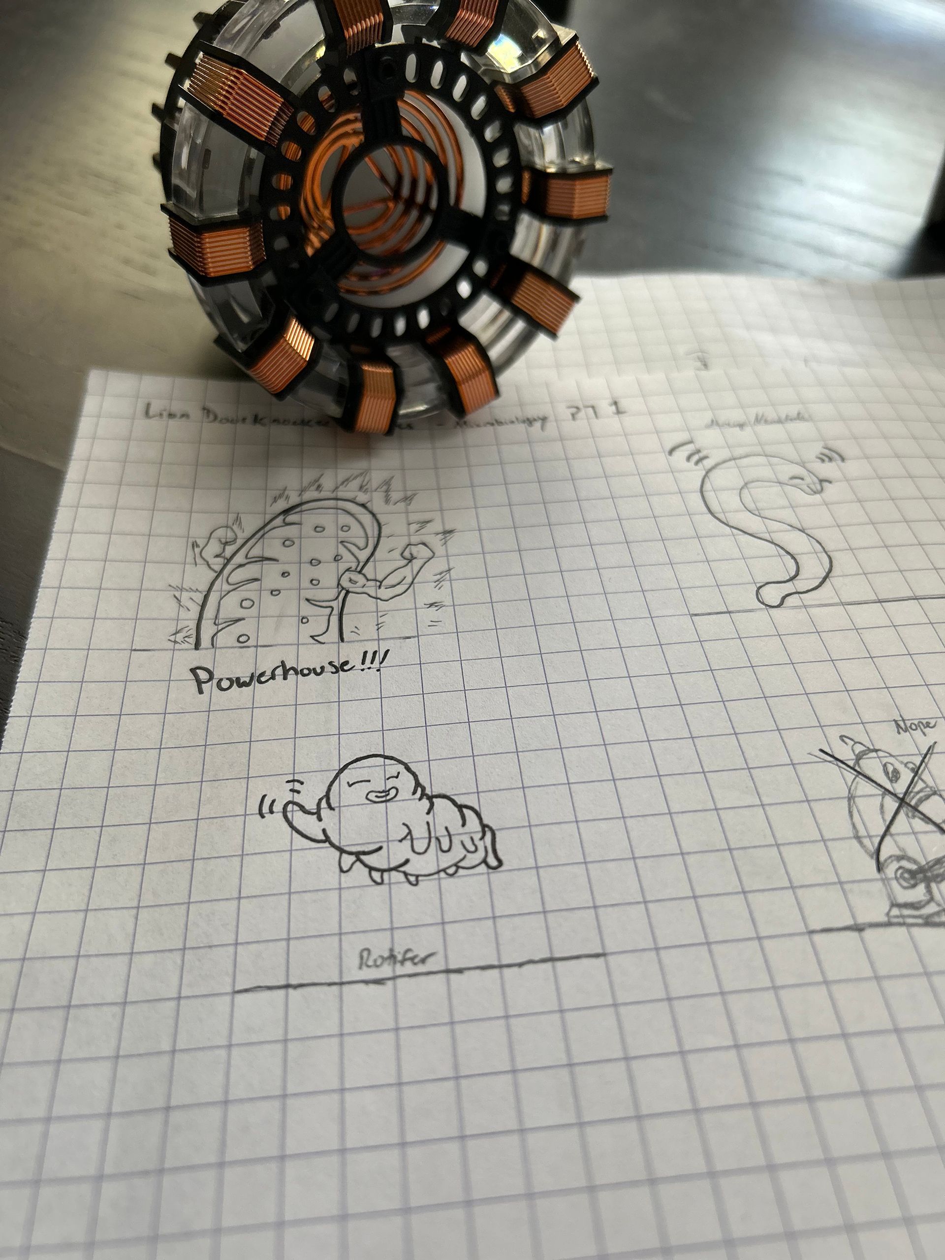 emote sketches on graph paper.