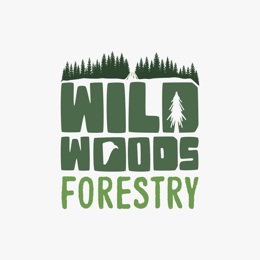 Wild woods forestry logo.
