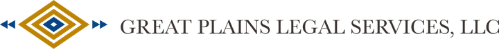 A logo for a company called great plains legal services llc