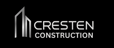 InCresten Construction logo in white on a black background with a stylized building icon