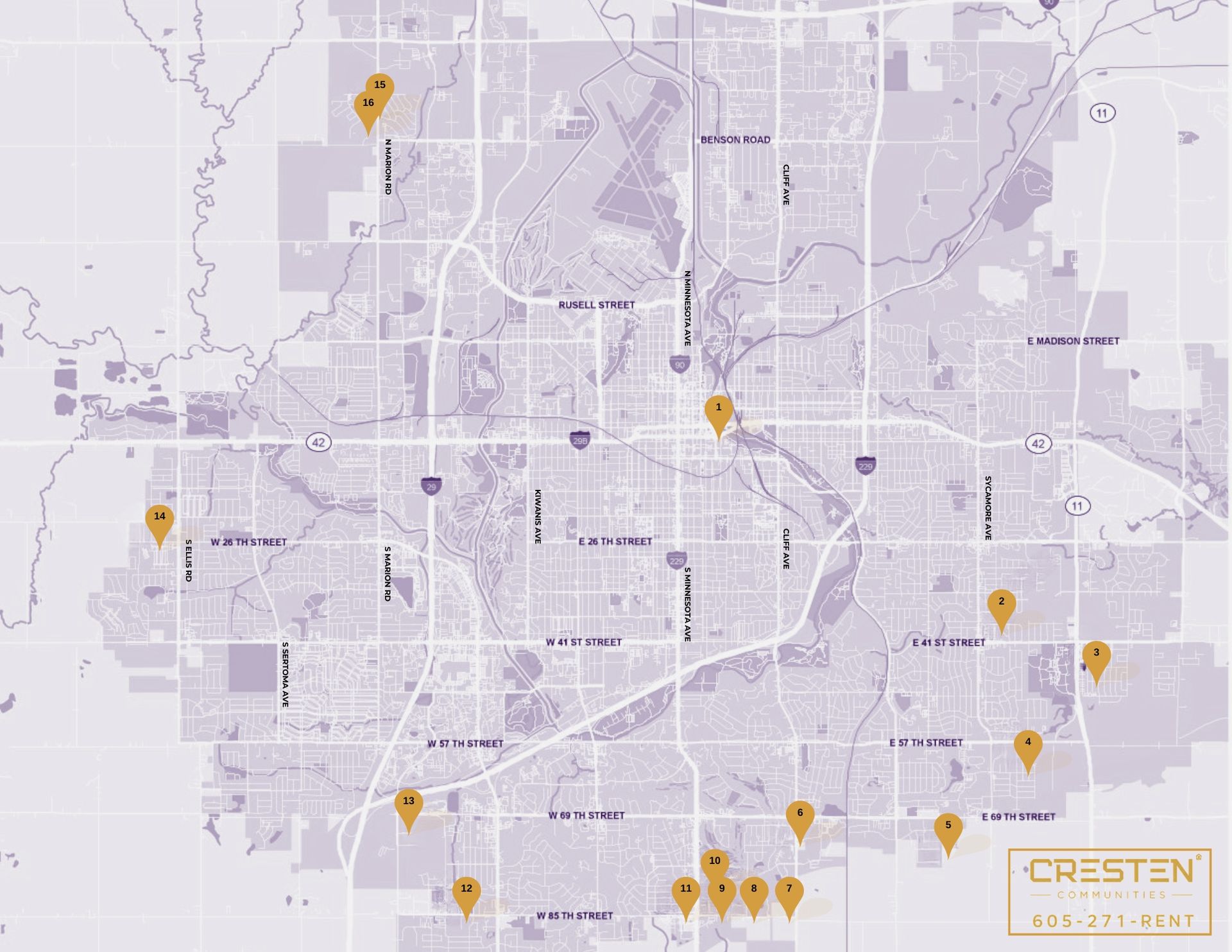 Cresten Communities Parade of Apartment Map