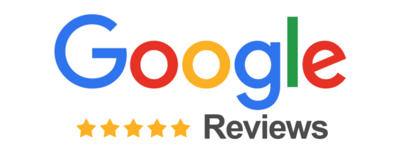 Google logo followed by five gold stars and the text 
