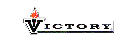Logo for Victory featuring a stylized letter 