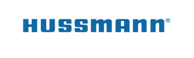Hussmann brand logo in bold blue letters on a white background.