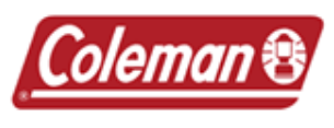 The red and white Coleman brand logo featuring the wordmark and a stylized lantern icon.
