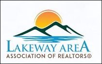 Lakeway Area Association of Realtors logo with mountain and sunrise graphic in teal, green, and orange