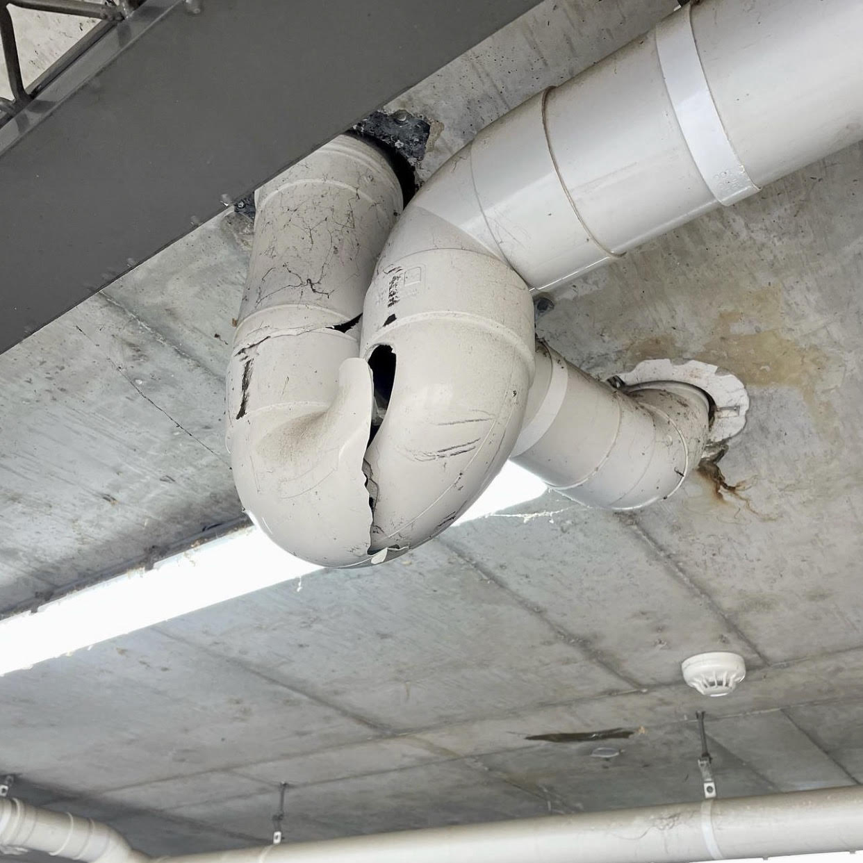 Cracked PVC pipe needing repair