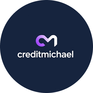CreditMichael logo: Purple and white 