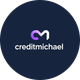 CreditMichael logo: Purple and white 