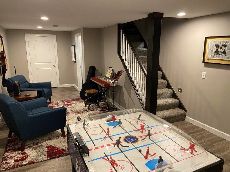 there is a game table in the middle of the room .