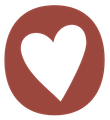 Et logo for Presto Boghandel med et hjerte i en rød cirkel