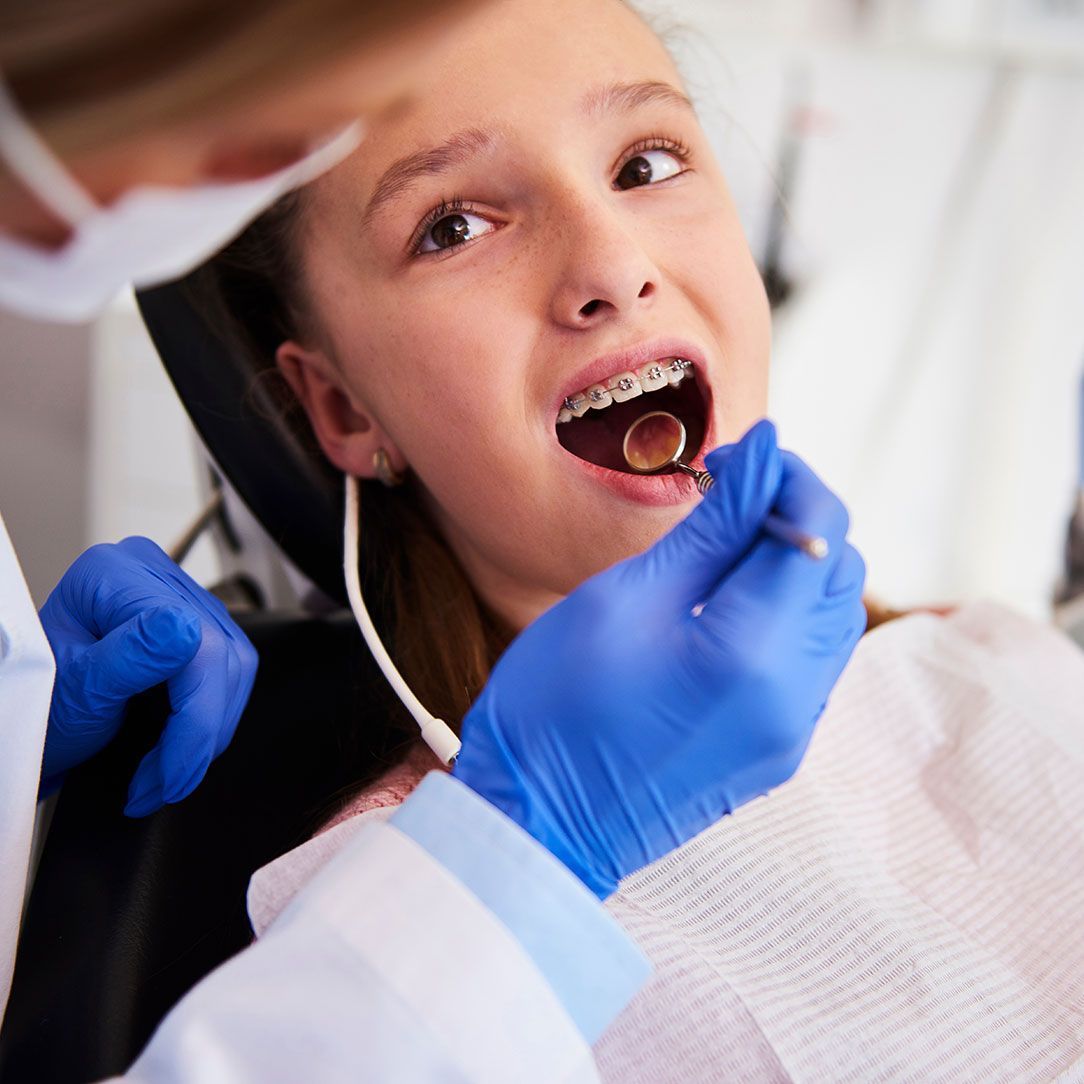 Woman in braces