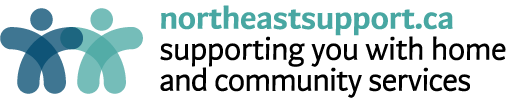 A logo for northeastsupport.ca supporting you with home and community services