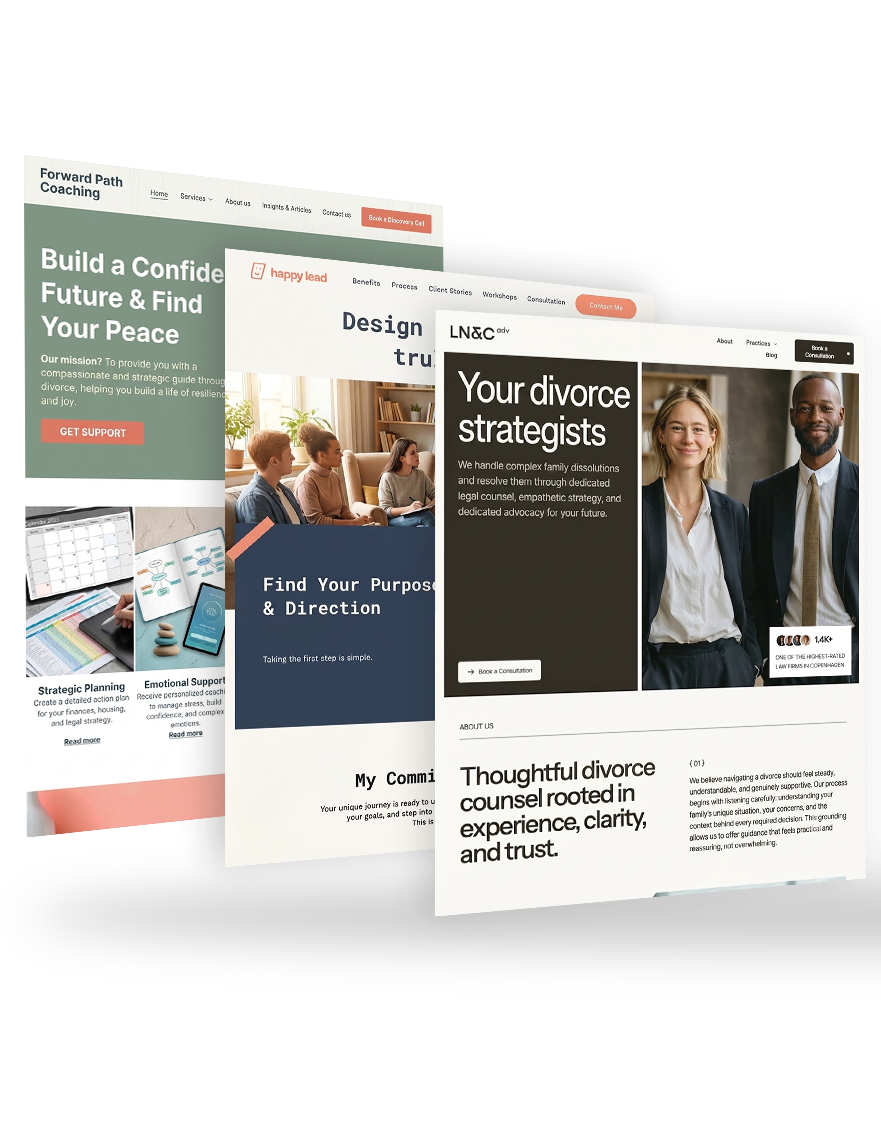 Three financial strategy brochures fanned out on a white background