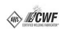 The aws logo is a certified welding fabricator.