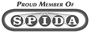 A black and white logo that says `` proud member of spida ''.