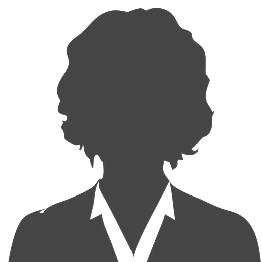 Generic female profile silhouette on a light gray background