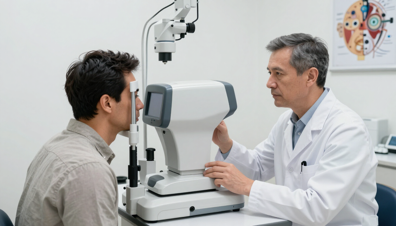 Examen oftalmológico para evaluar la visión borrosa