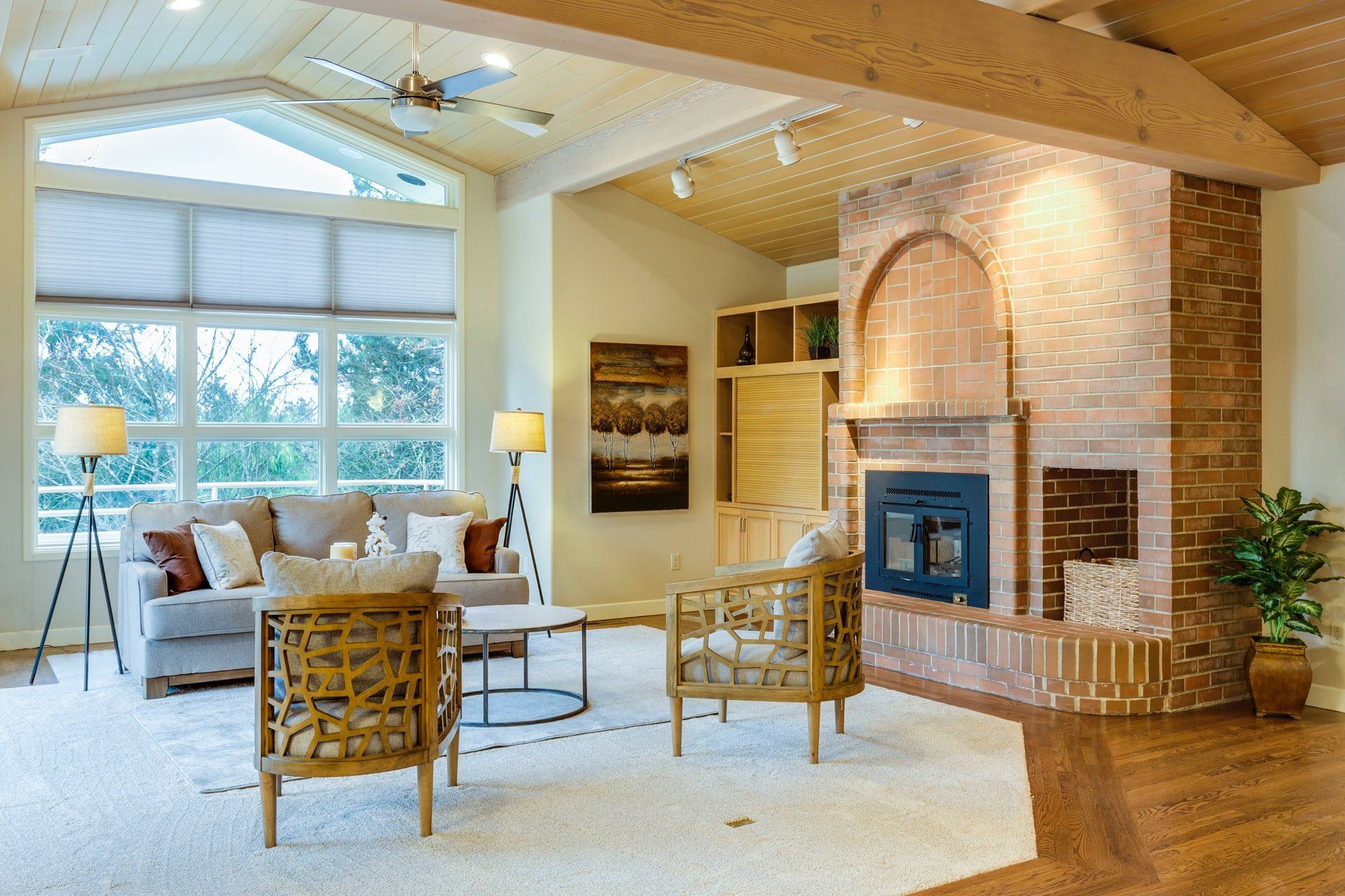 brick cladding living room