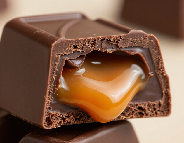 Filled chocolate with ganache centre