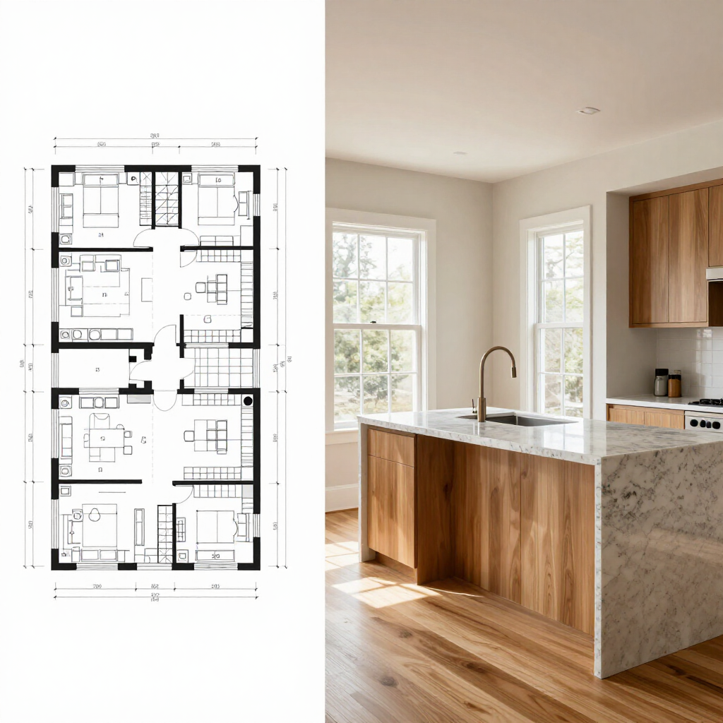 Modern home makeover concept showing renovation potential