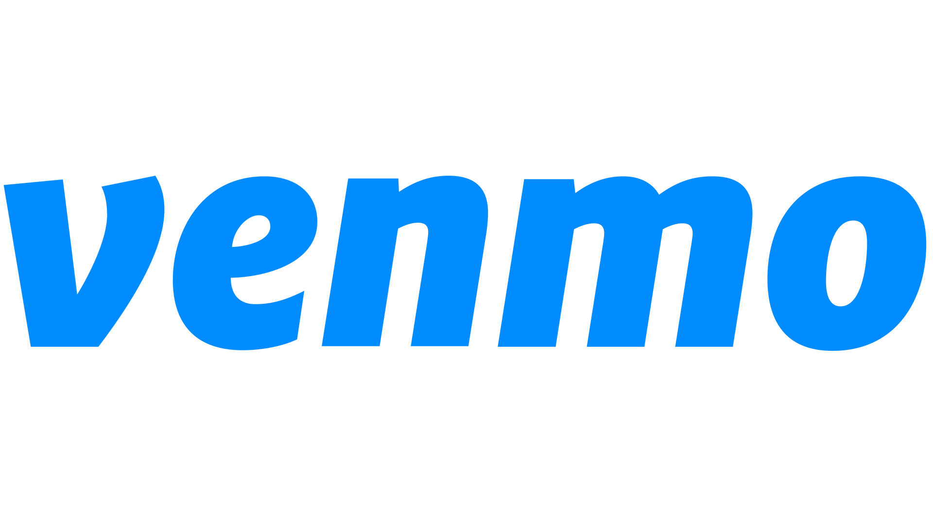 Blue Venmo logo on a white background