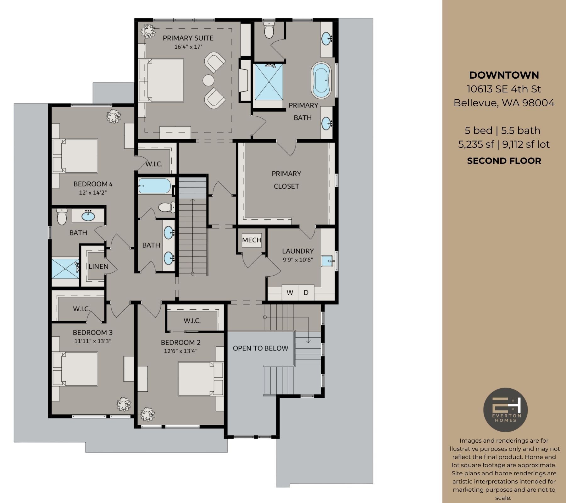 House floor plan with labeled rooms, balcony, and staircase layout on a gray background