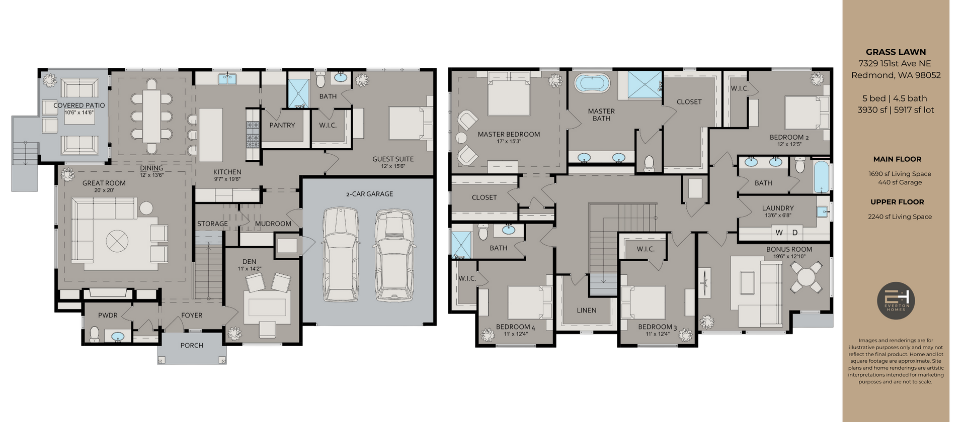 Floor plan of a two-story house with multiple rooms, including a garage, bedrooms, and bathrooms.
