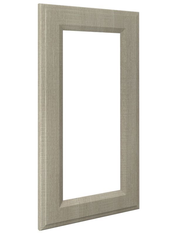 Glass Raised Panel Door Front Style Option With River Rock Finish