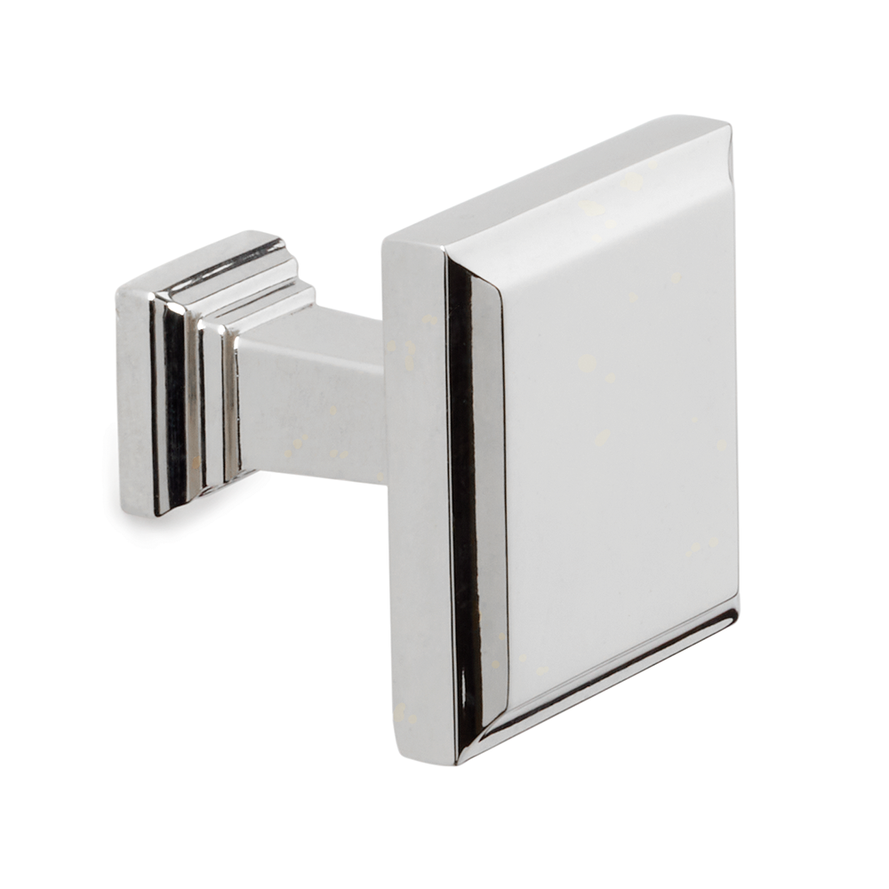 Polished Chrome Color Option for Transitional Square Style Knob
