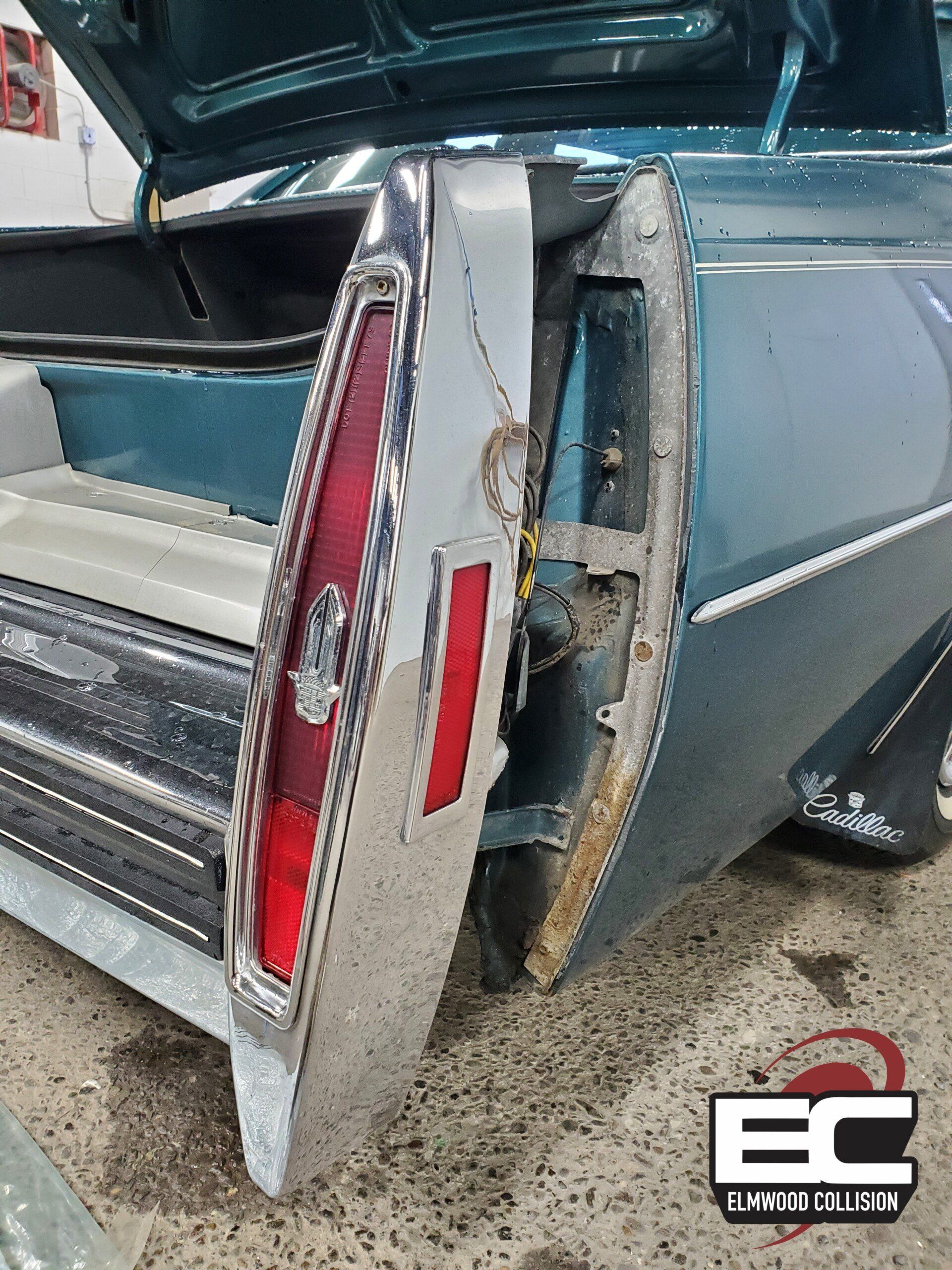 quarter panel extension repair in process in buffalo new york