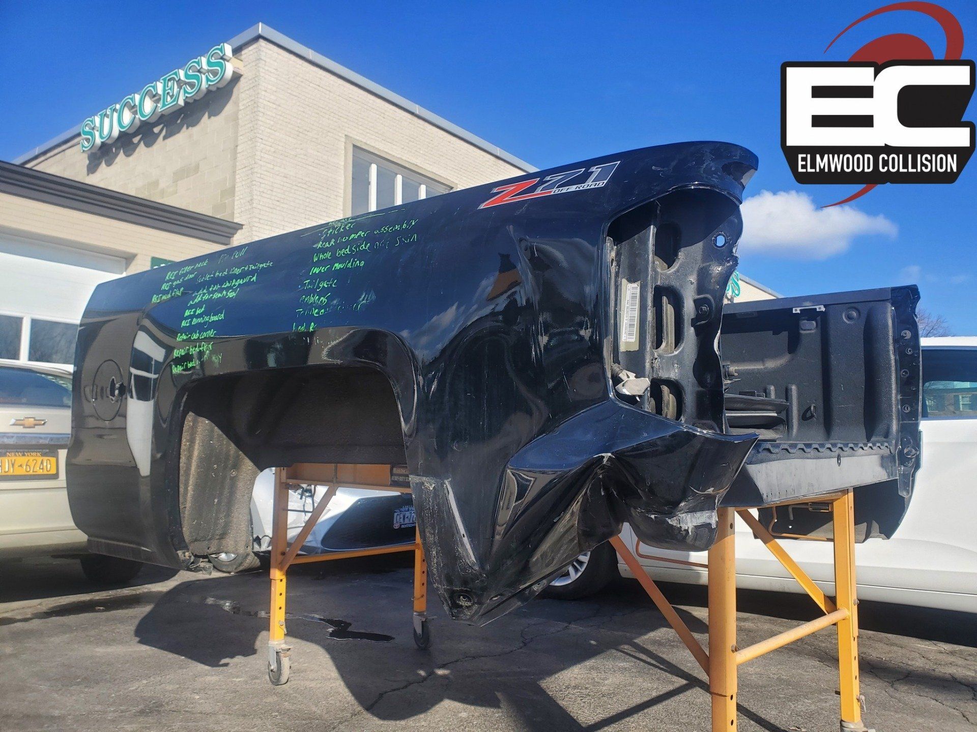 Damaged Truck Bed removed from vehicle