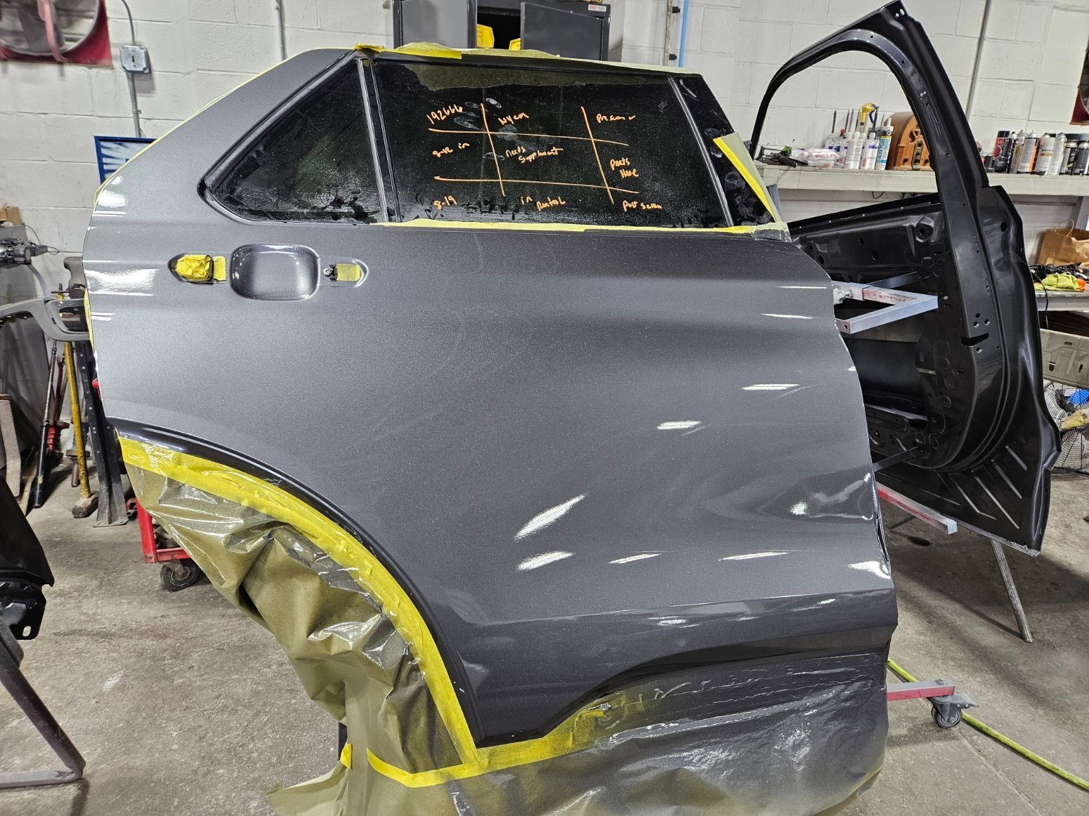 doors painted at elmwood collision buffalo new york