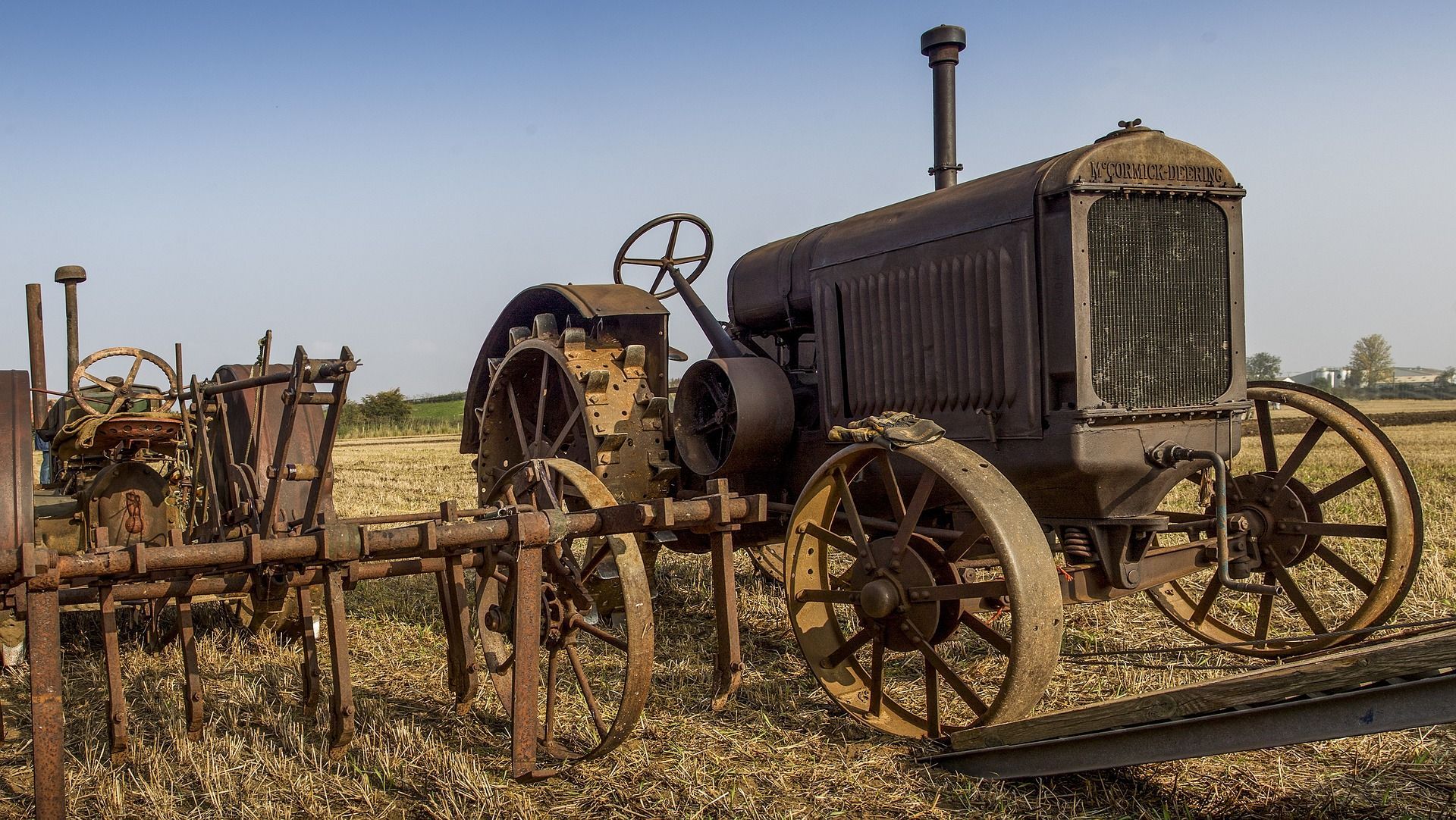 old tractor farming equipment