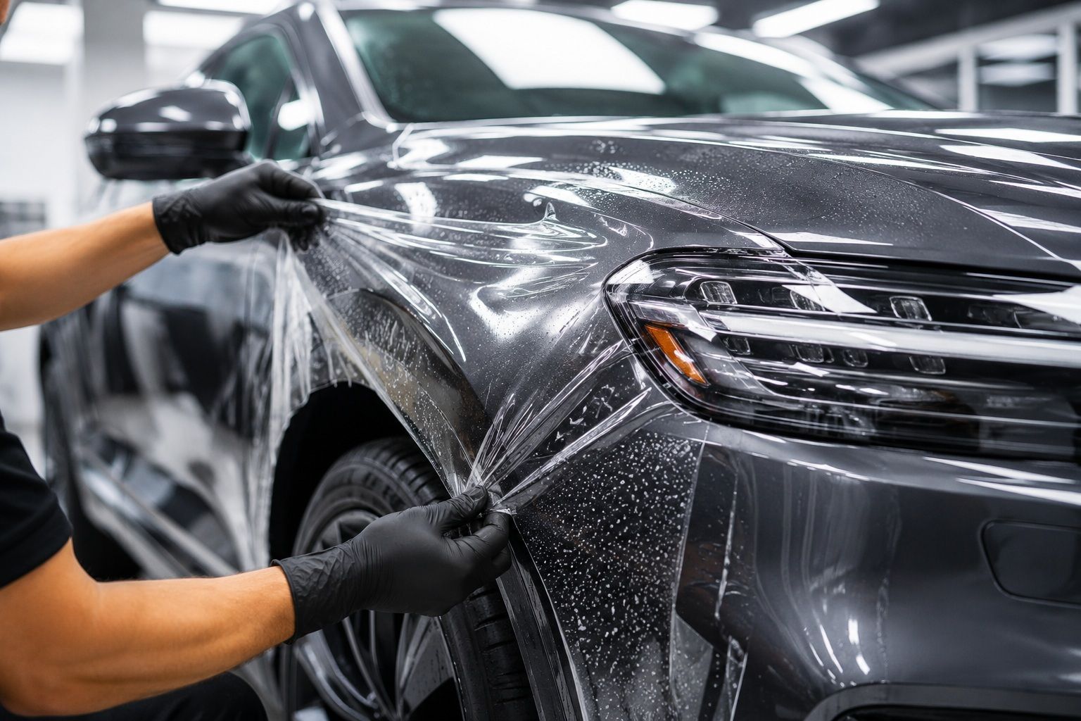 Car with paint protection film