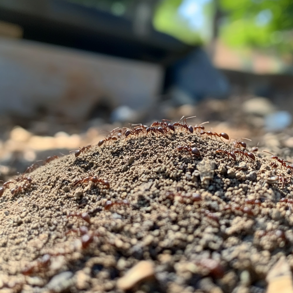 fire ants on an ant hill