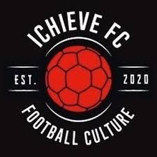 Ichieve FC football culture logo with a red soccer ball and “Est. 2020” on a black background