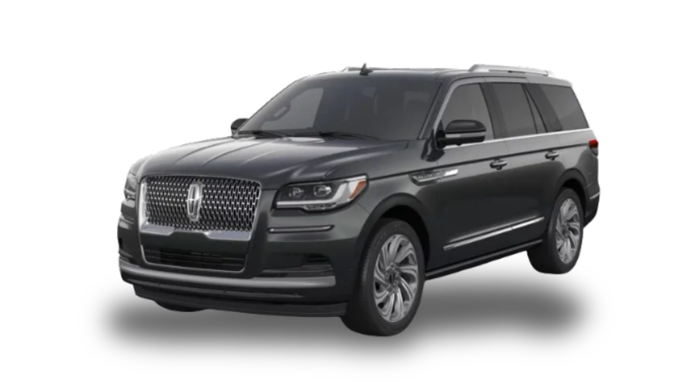Dark gray Lincoln Navigator SUV on a white background, angled slightly to the right.